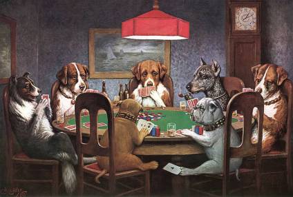 I couldn't resist...dogs playing poker!